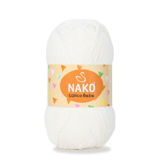 Nako Calico Bebe Yarn - White 208