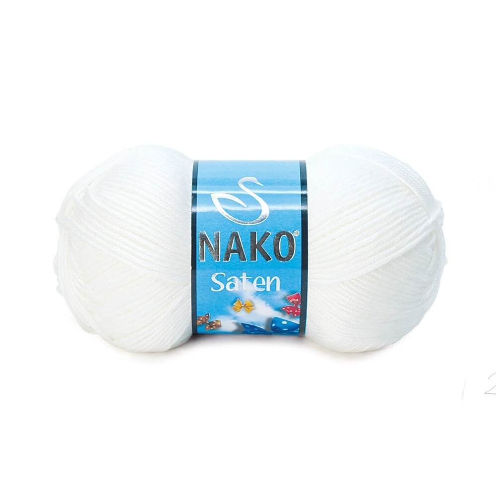 Nako Saten Yarn - White 208