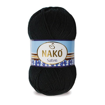 Nako Saten Yarn - Black 217