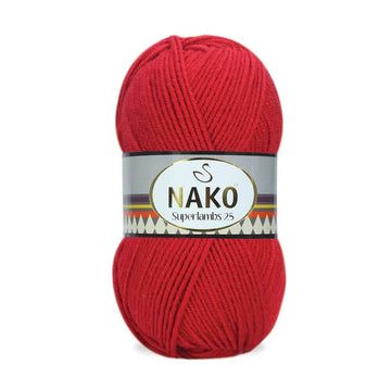 Nako Superlambs 25 Yarn - Red 1203