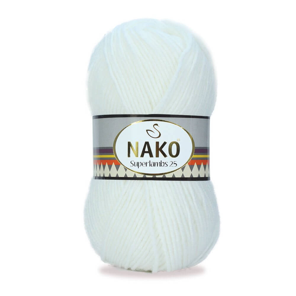 Nako Superlambs 25 Yarn - White 208