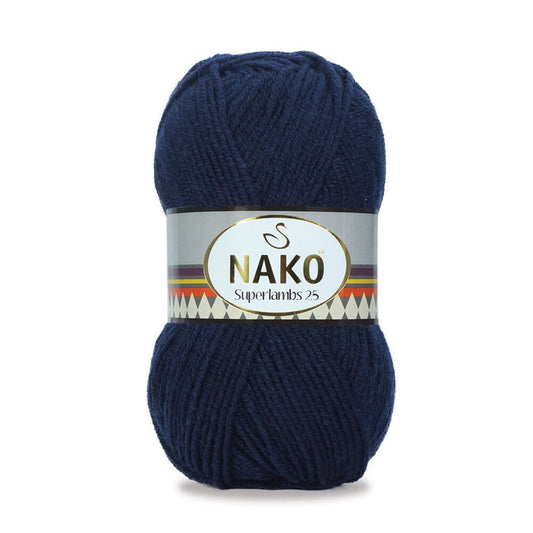 Nako Superlambs 25 Yarn - Navy Blue 3088