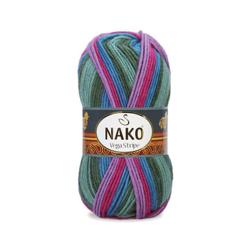 Nako Vega Stripe Yarn - Multi-Color 82408