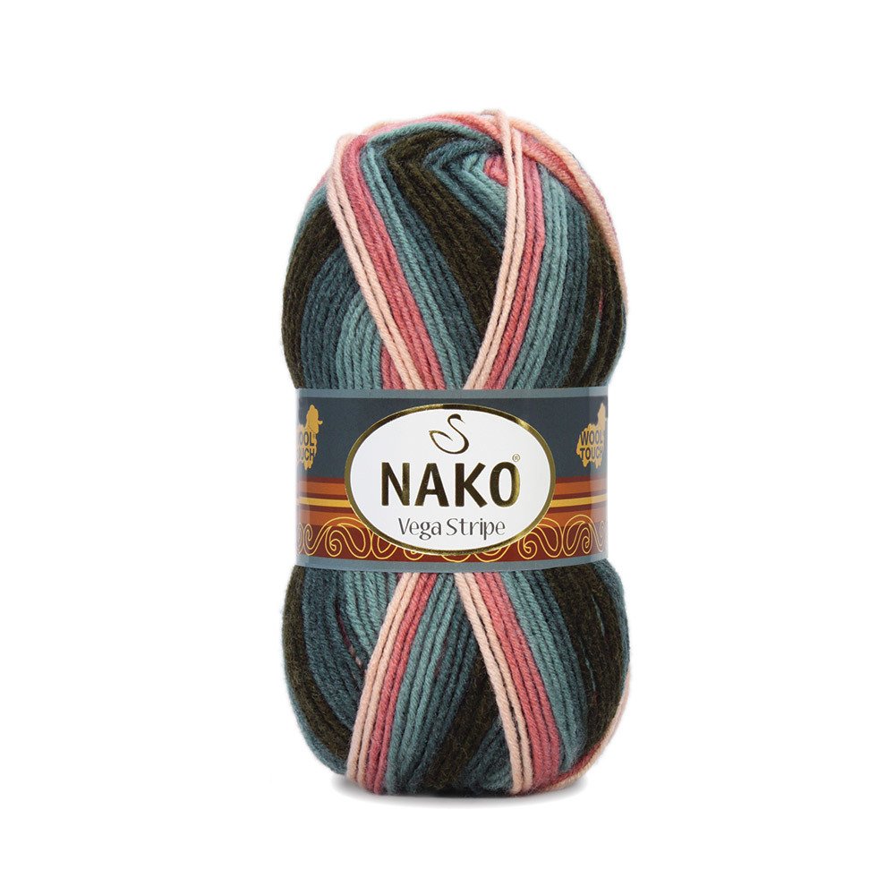 Nako Vega Stripe Yarn - Multi-Color 82418