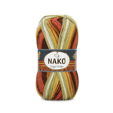 Nako Vega Stripe Yarn - Multi-Color 82419