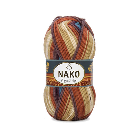 Nako Vega Stripe Yarn - Multi-Color 82420