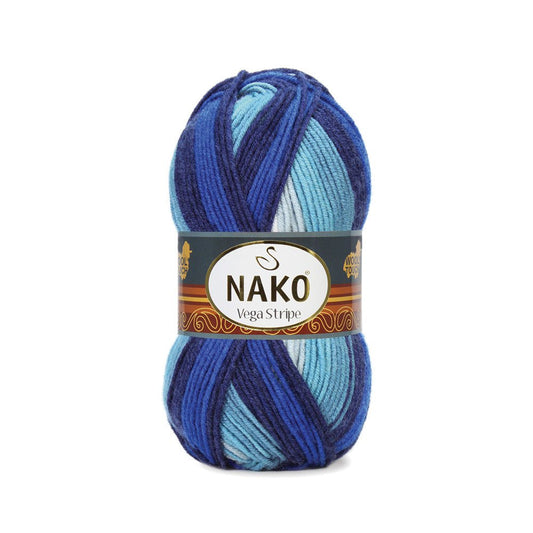 Nako Vega Stripe Yarn - Multi-Color 82423