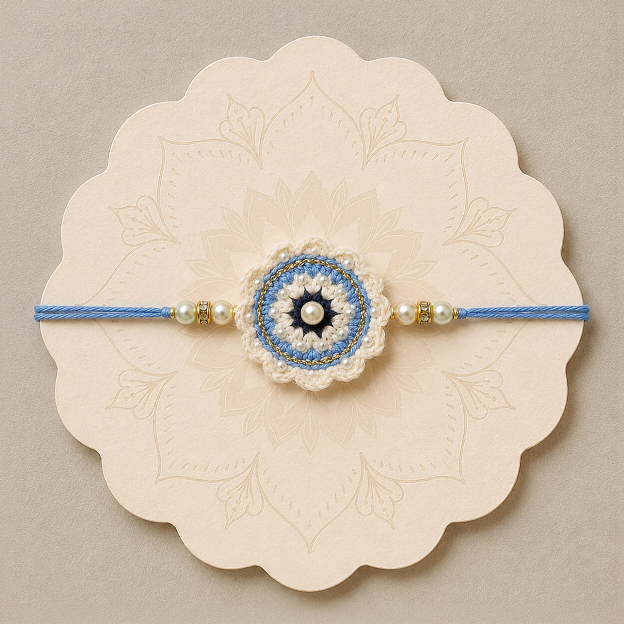 Handmade Crochet Nazarbattu Rakhi