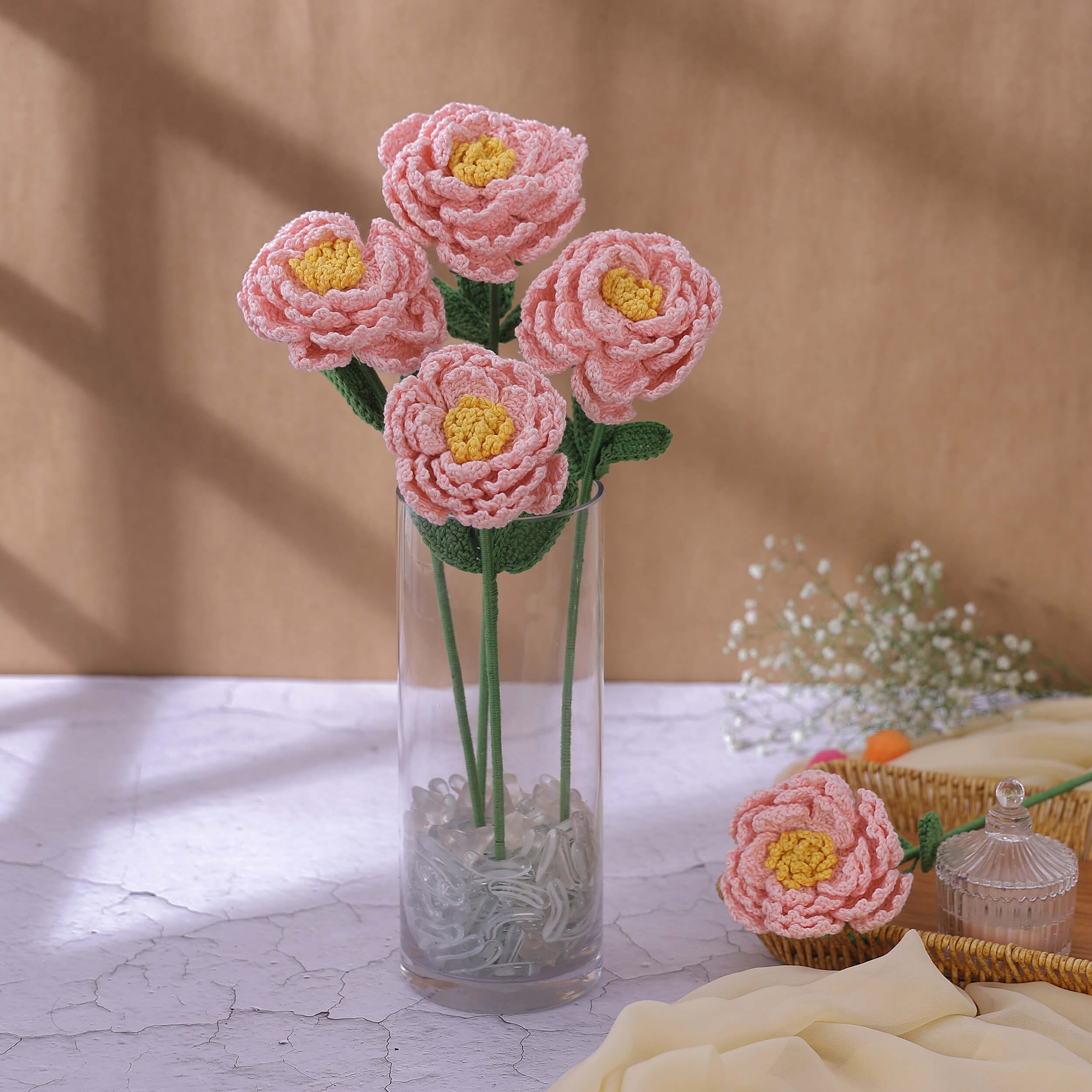 Peony - Handcrafted Crochet Flowers