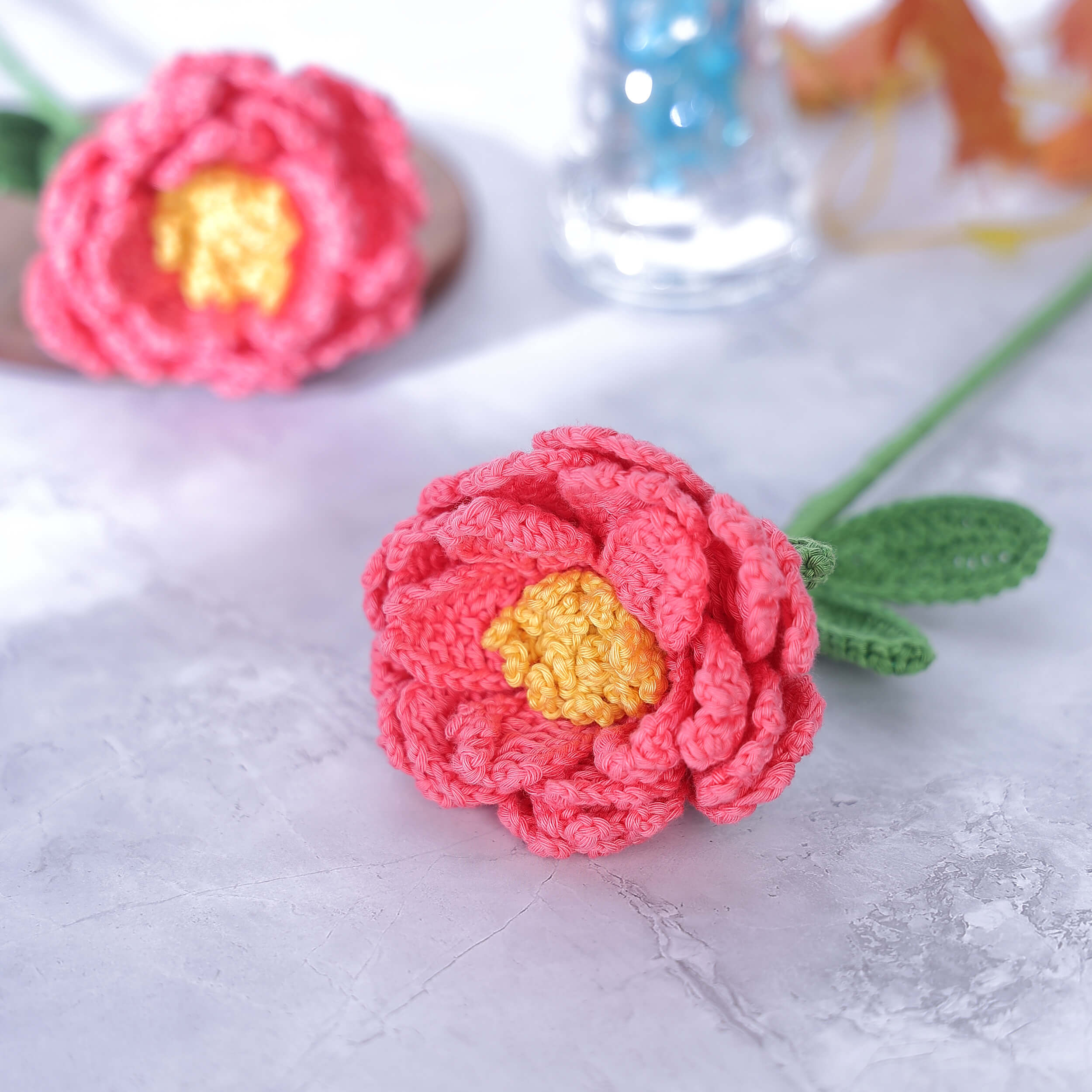 Peony - Handcrafted Crochet Flowers