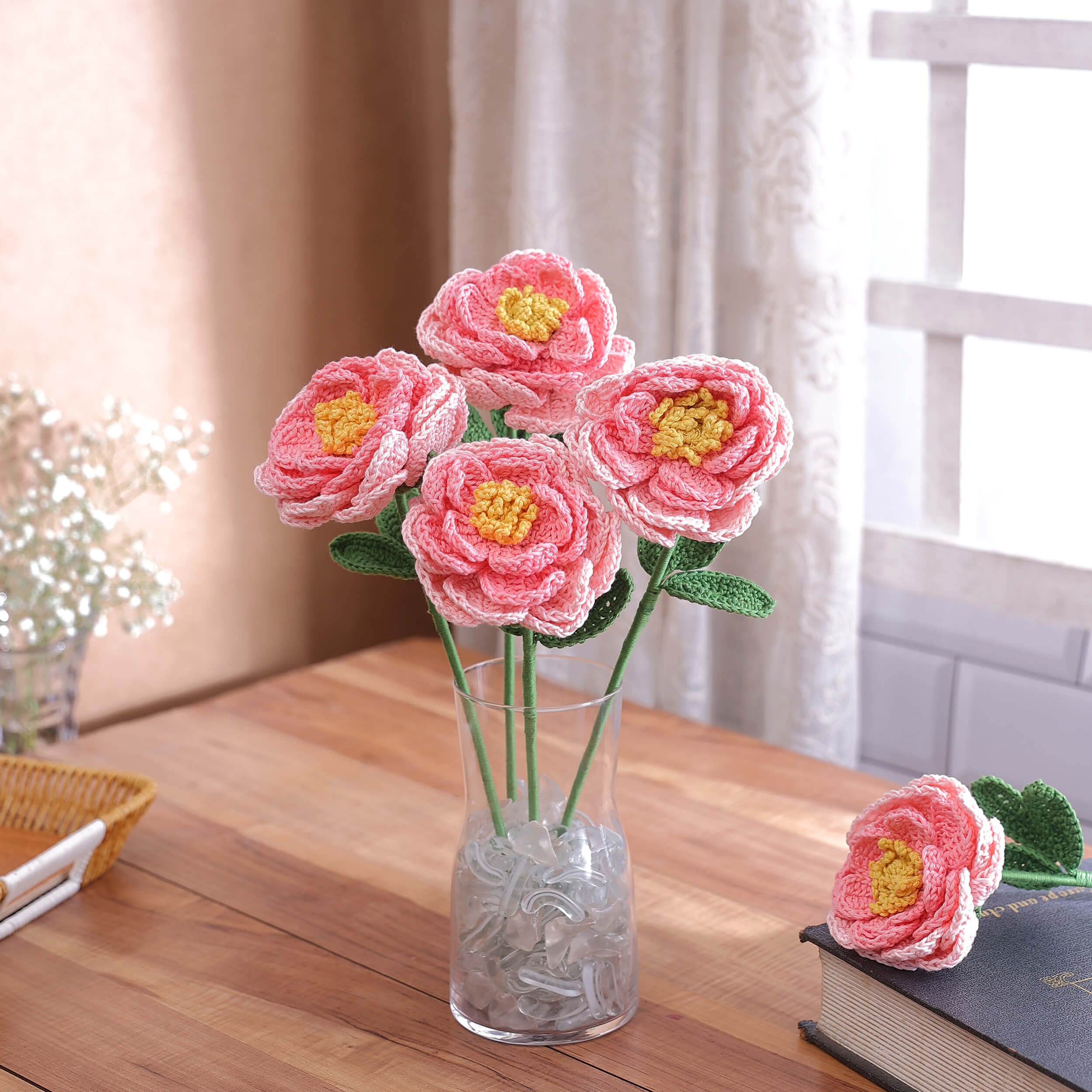 Peony - Handcrafted Crochet Flowers