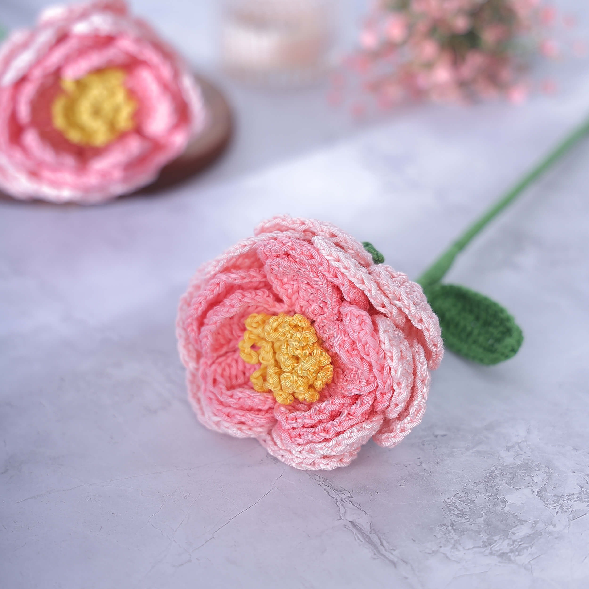 Peony - Handcrafted Crochet Flowers