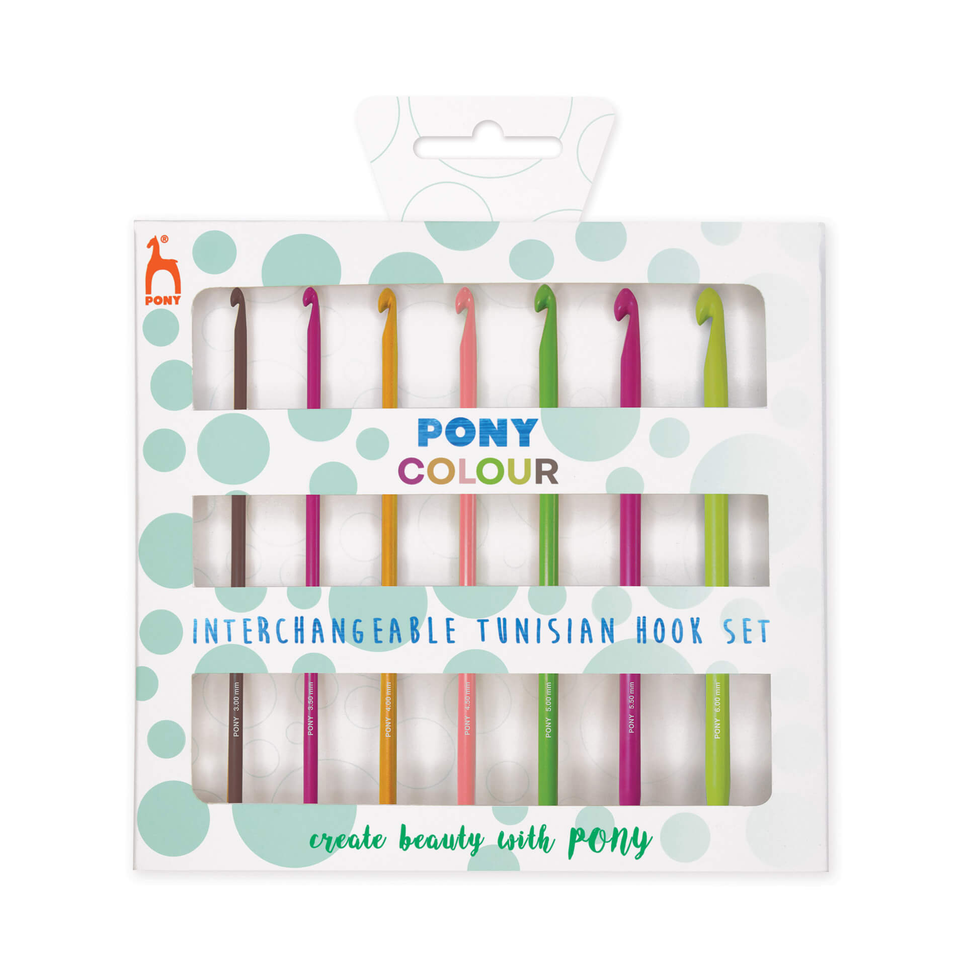 Pony Colour Interchangeable Tunisian Crochet Hook Set