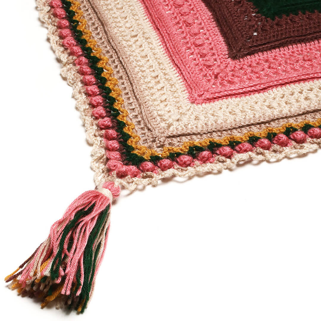 Puff Stitch Crochet Shawl - Multicolor 3143
