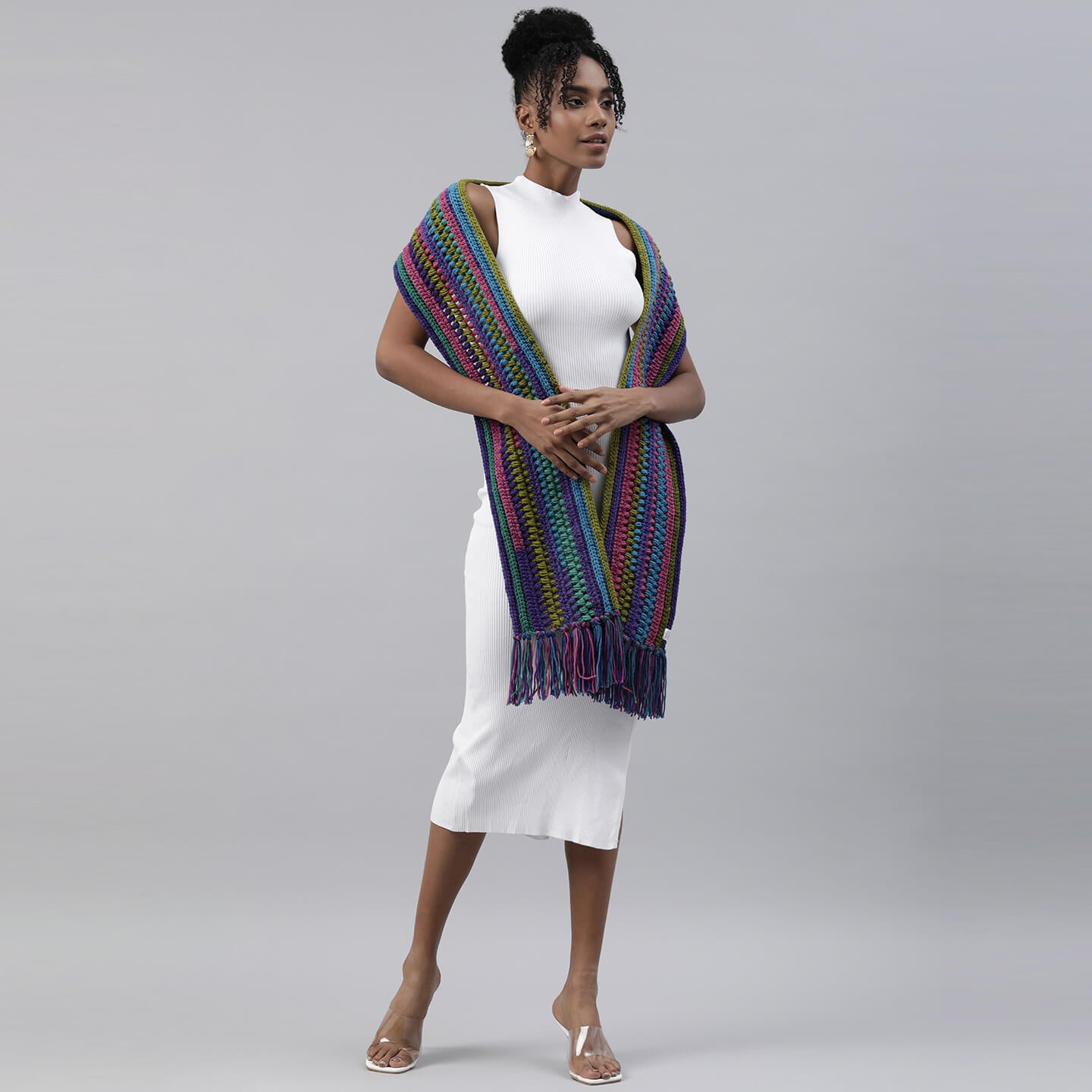 Puff Stitch Scarf - 3285