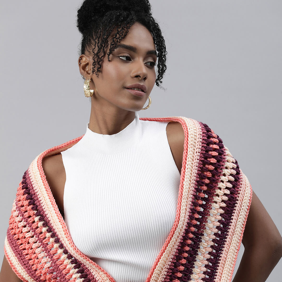 Puff Stitch Scarf - 3286