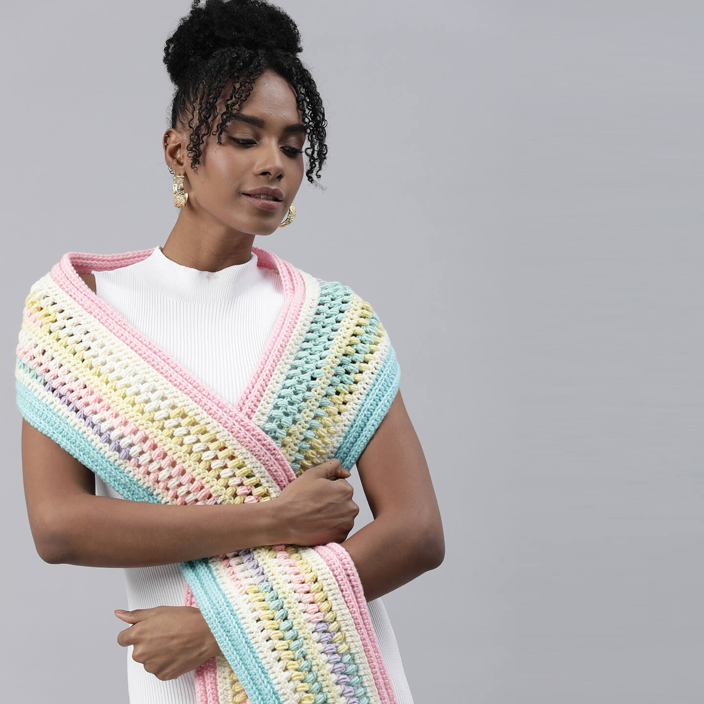 Puff Stitch Scarf - 3287