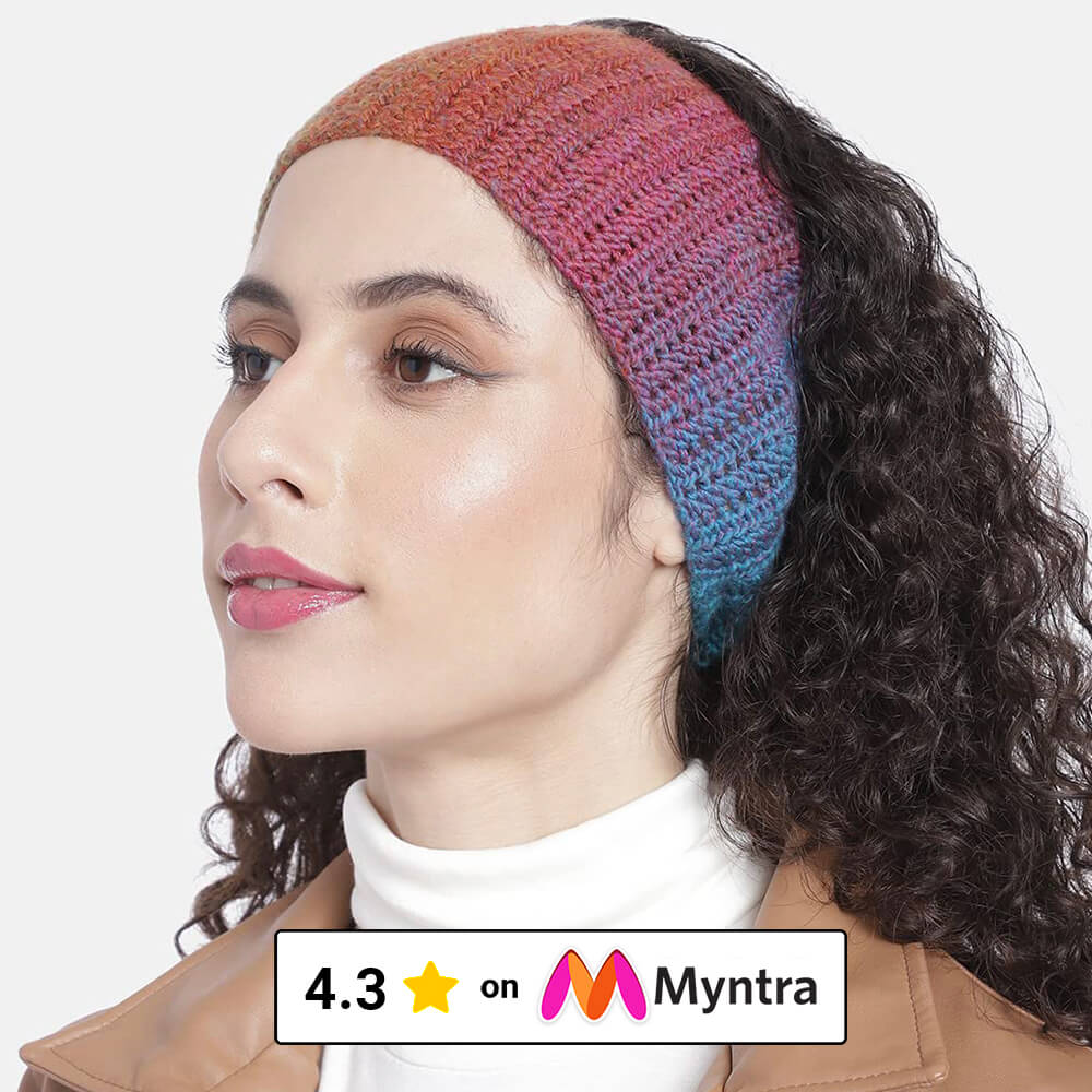 Rainbow Crochet Headband - Multi-Color 3161