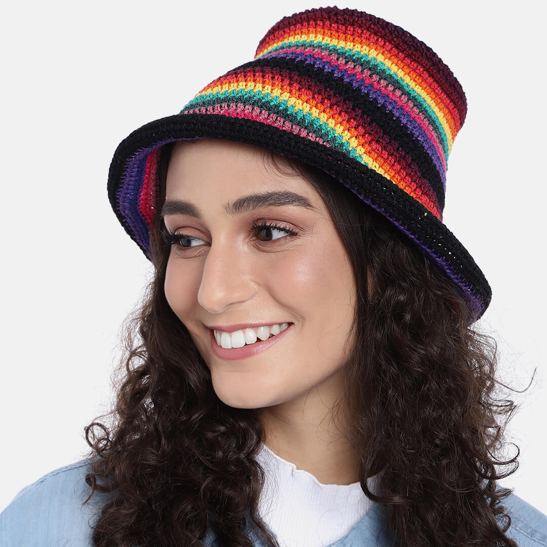 Rainbow Crochet Sun Hat - 3139