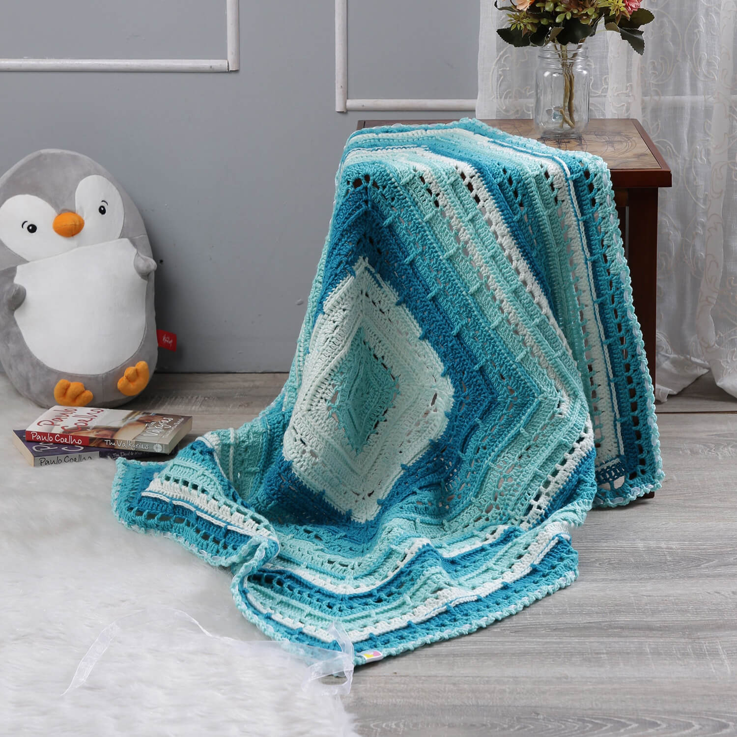 Sea Hues Tile Blanket Pattern
