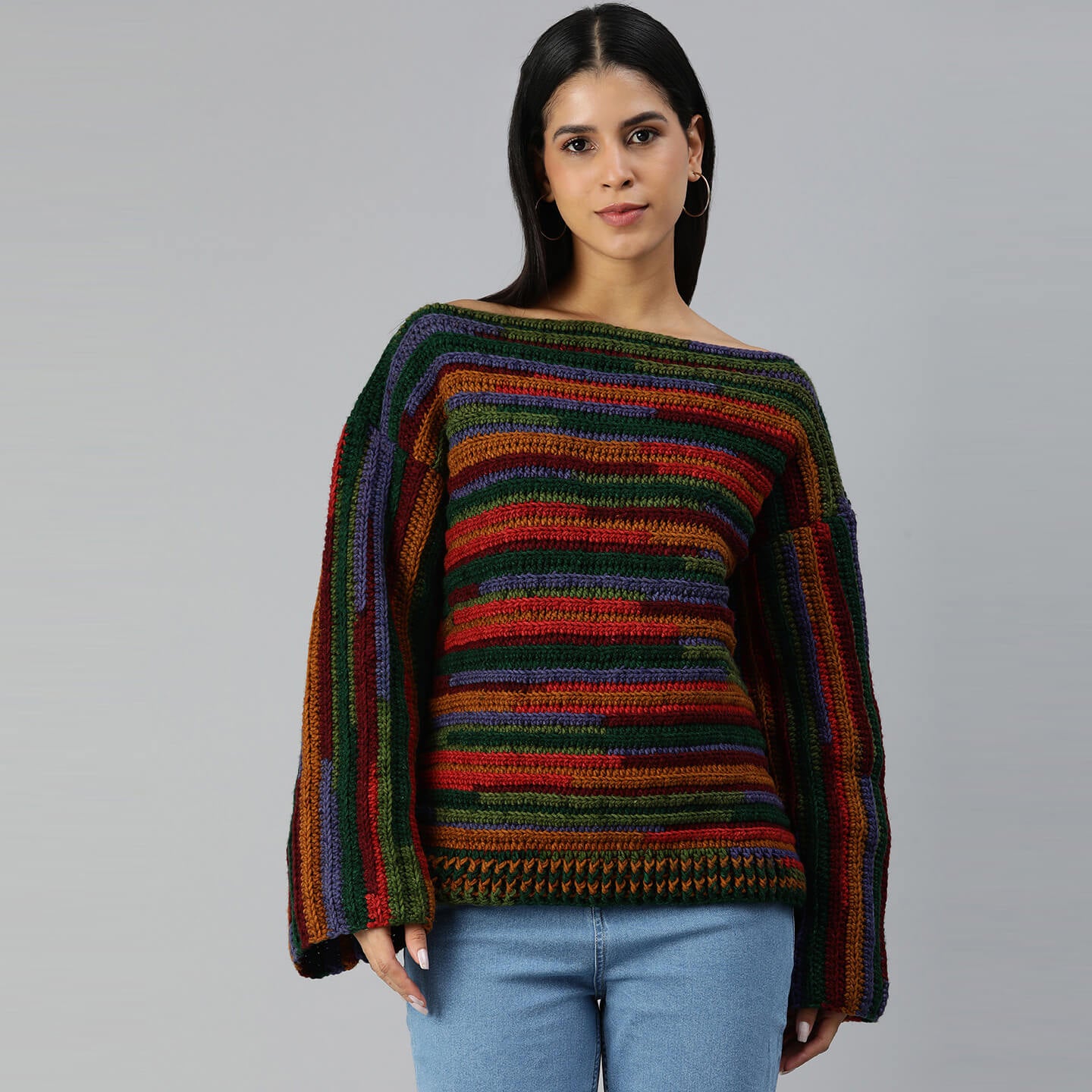 Crochet Self Design Pullover - 3372