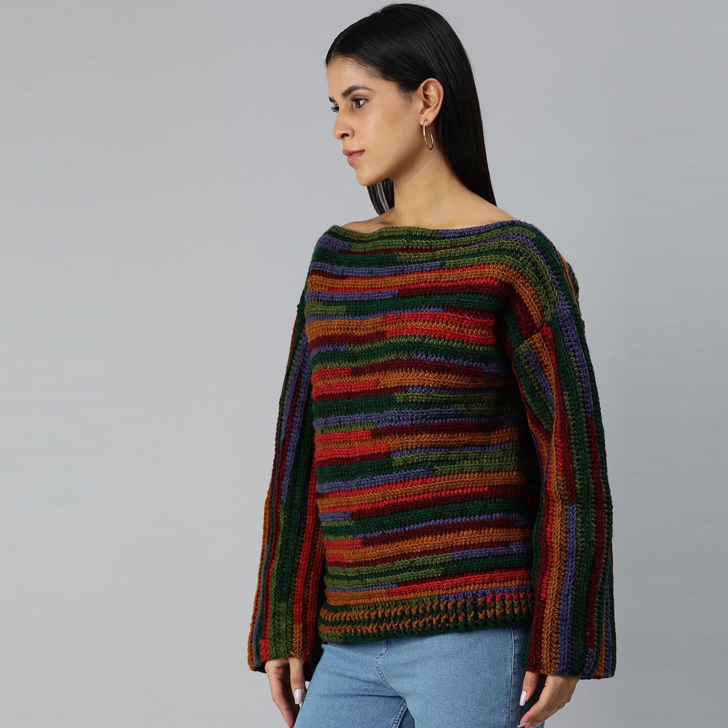 Crochet Self Design Pullover - 3372