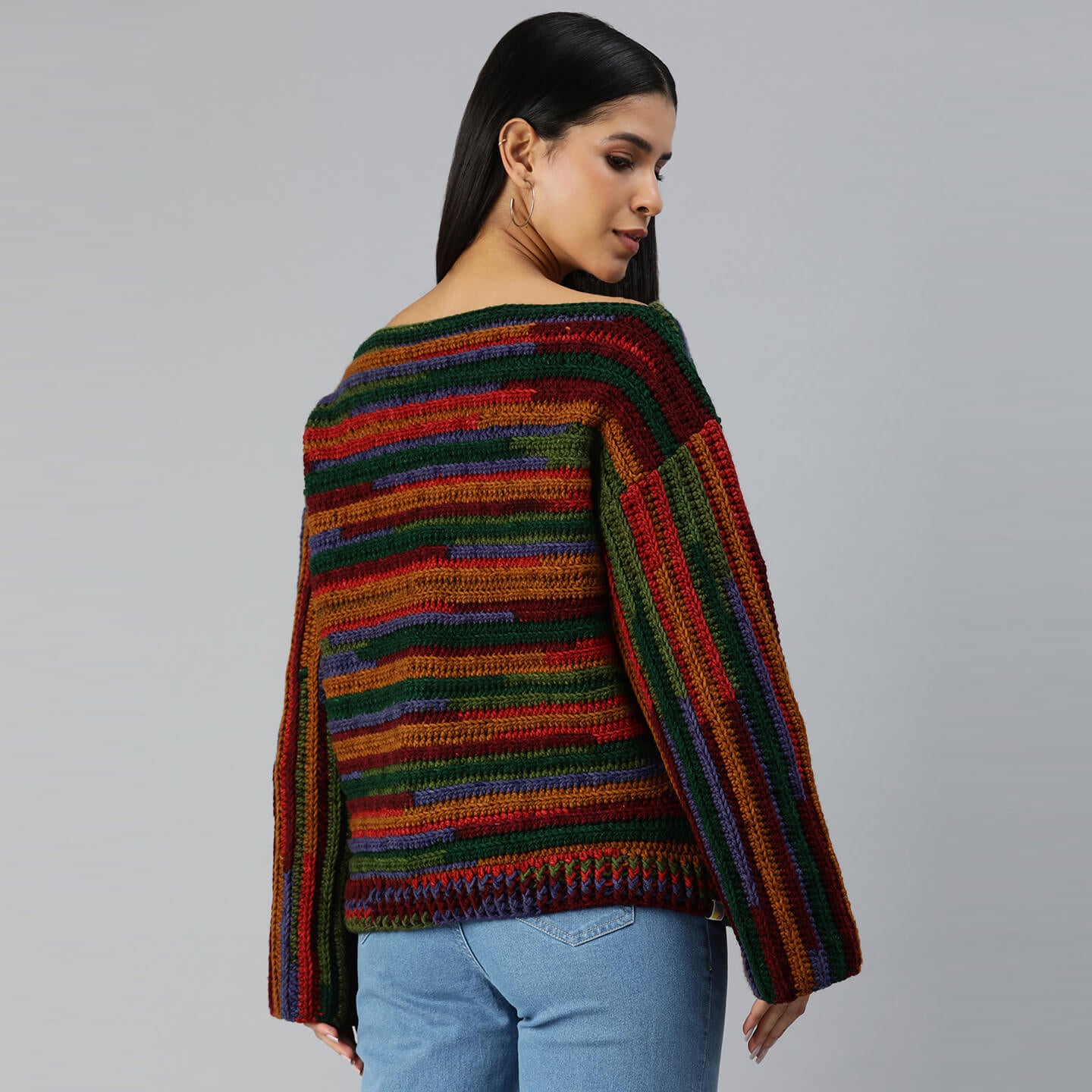 Crochet Self Design Pullover - 3372