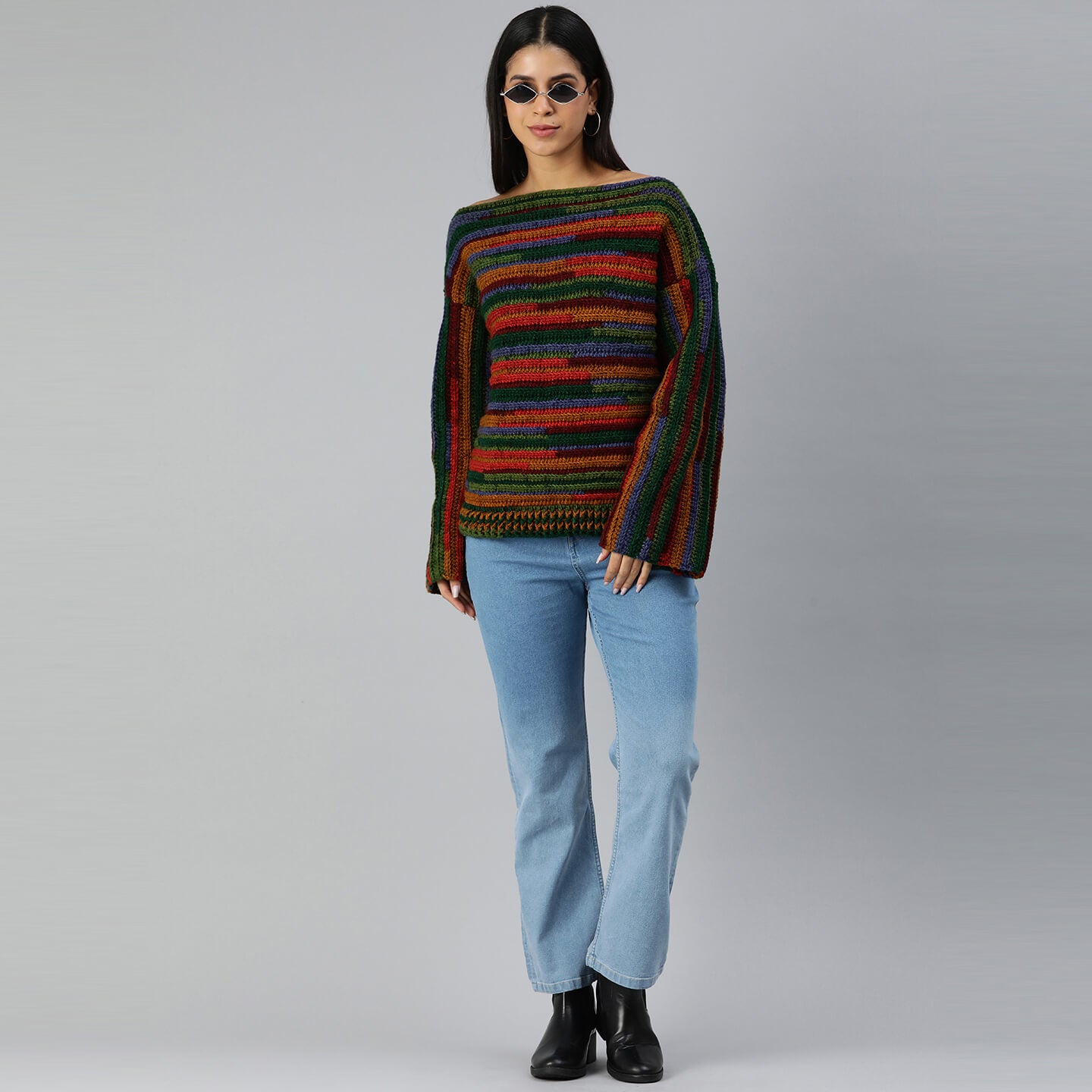 Crochet Self Design Pullover - 3372