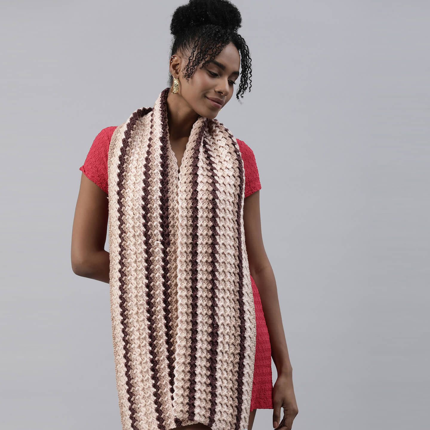 Shades of Brown Scarf - 3098