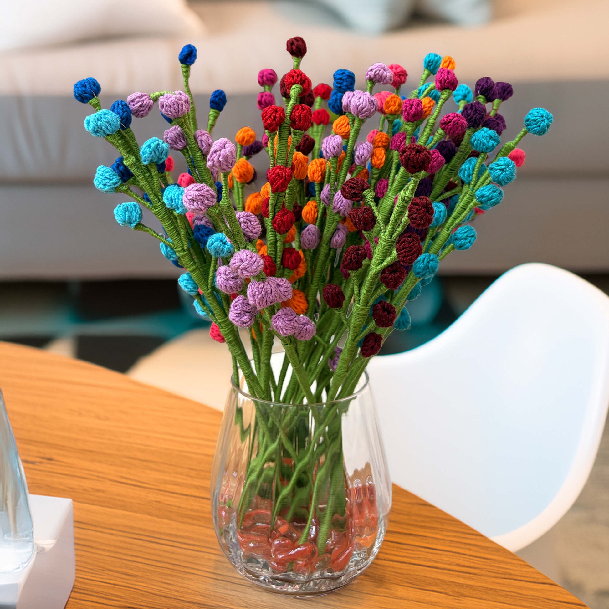 Snowberry Bouquet Fillers - Handcrafted Crochet Flowers