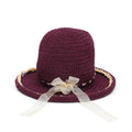 Wine and Gold Crochet Sun Hat - 3243