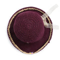 Wine and Gold Crochet Sun Hat - 3243