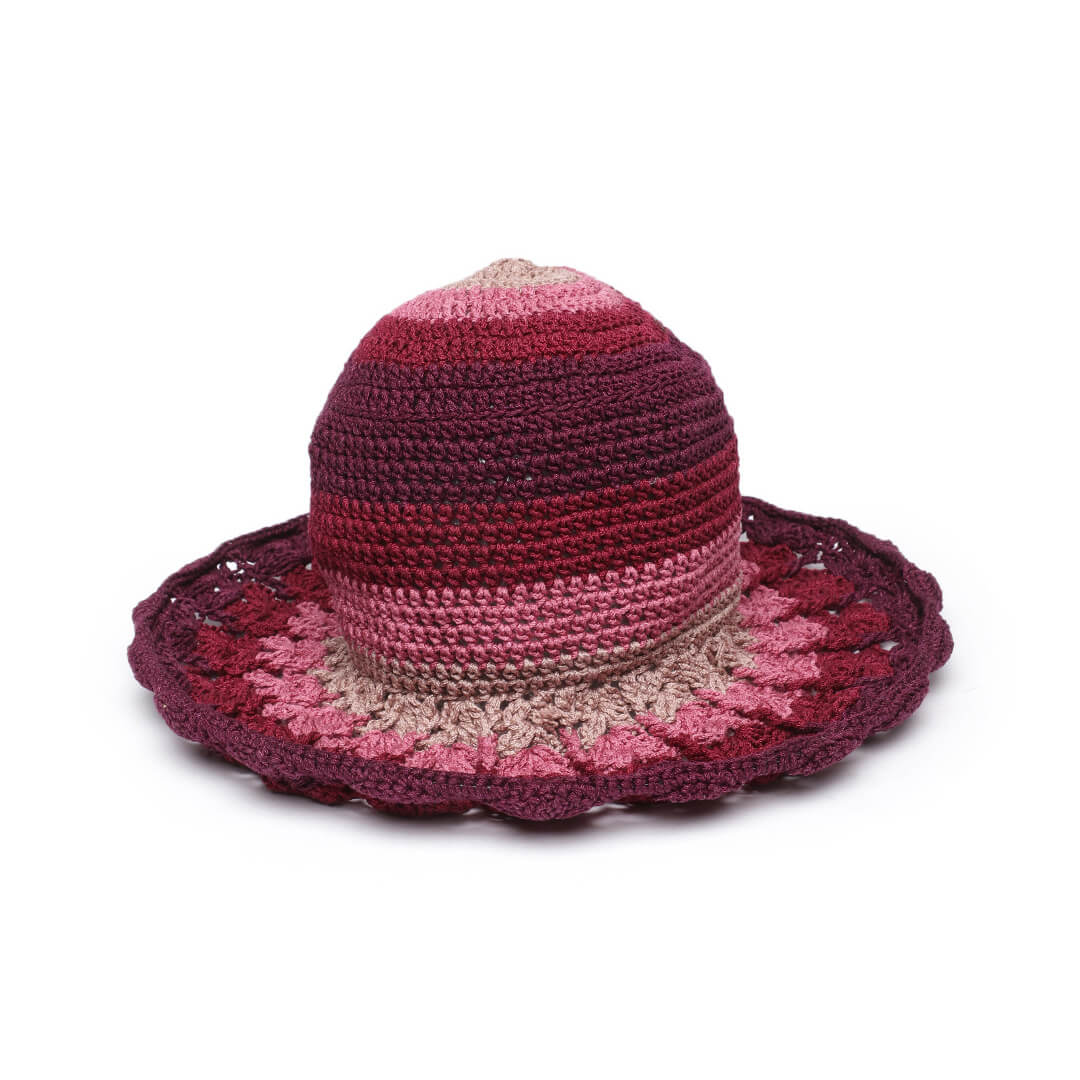 Shades of Mauve Crochet Sun Hat - 3245
