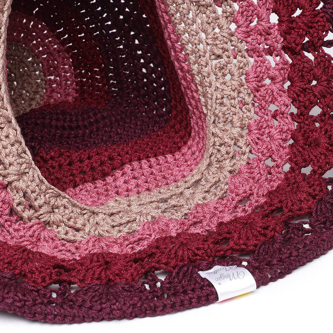 Shades of Mauve Crochet Sun Hat - 3245
