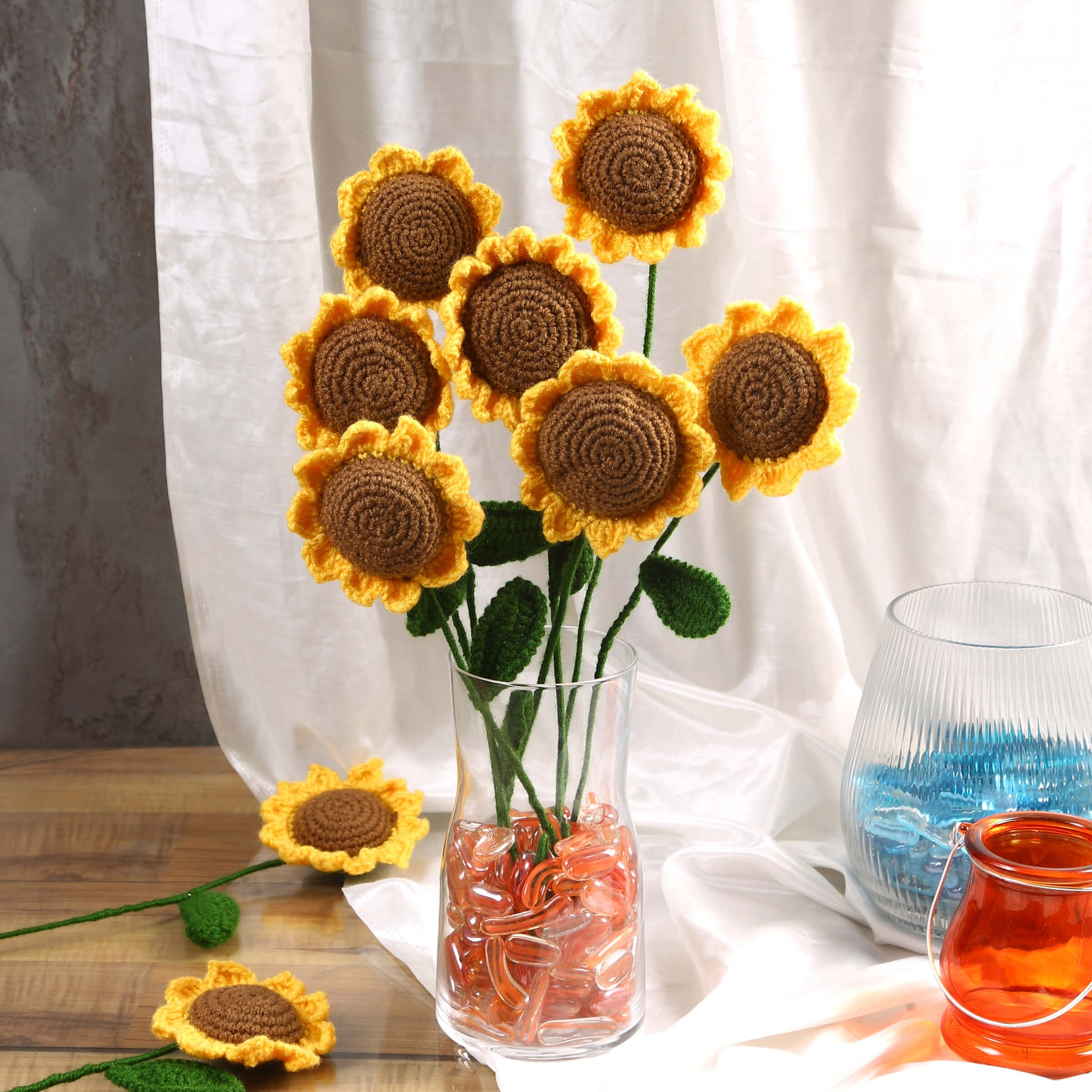 Sunny Sunflowers Small - Handcrafted Crochet Flowers