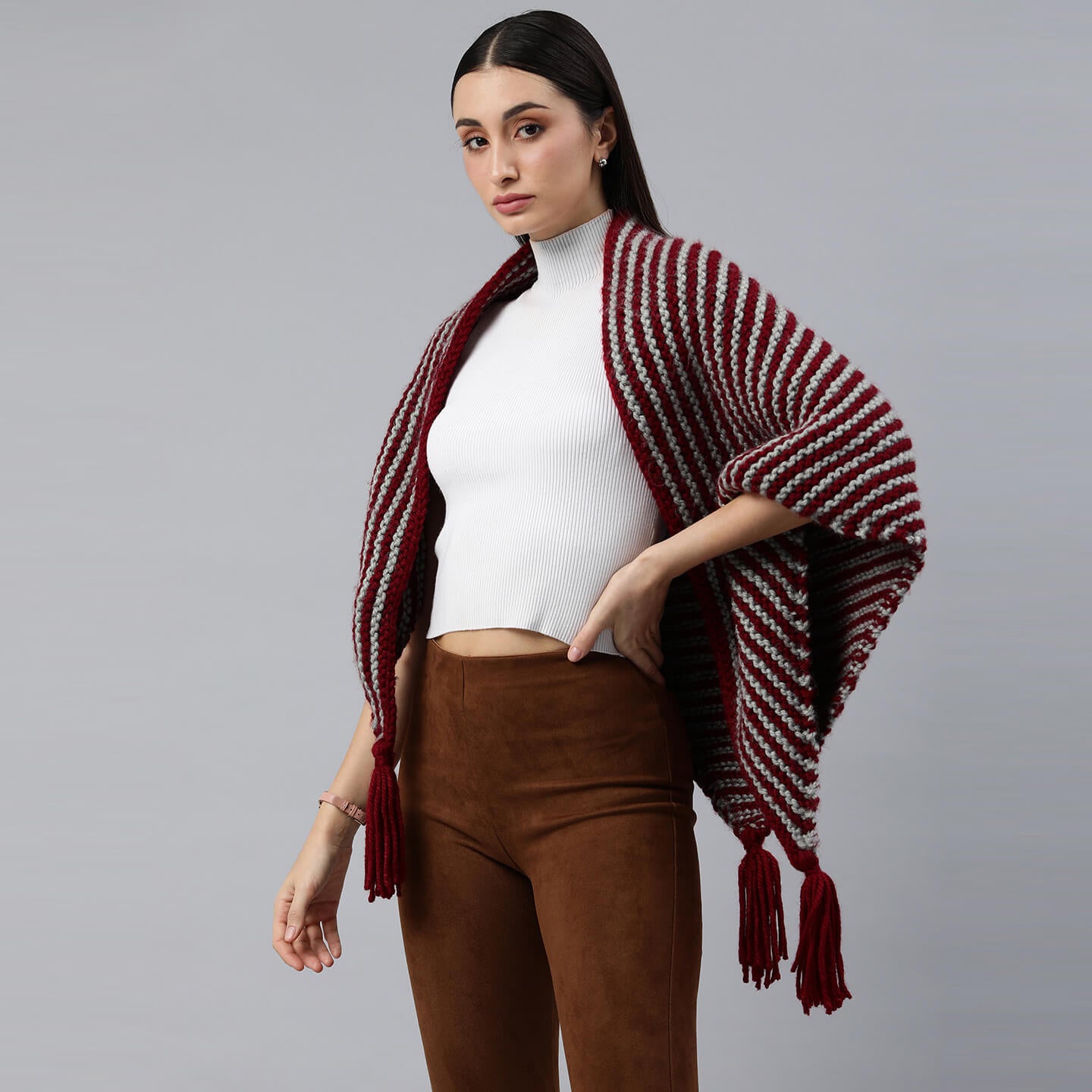 Thick Knitted Shawl Scarf - 3225