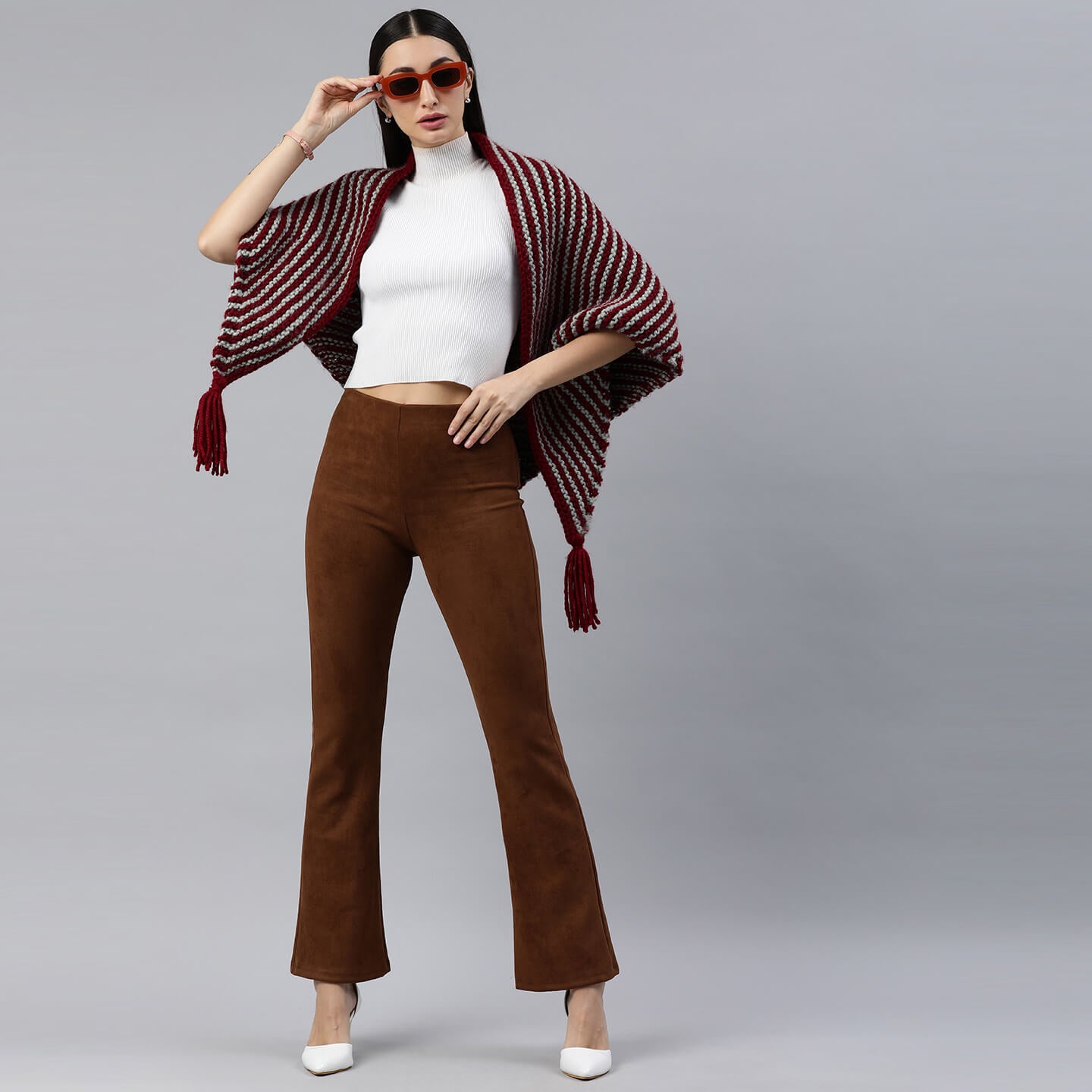 Thick Knitted Shawl Scarf - 3225