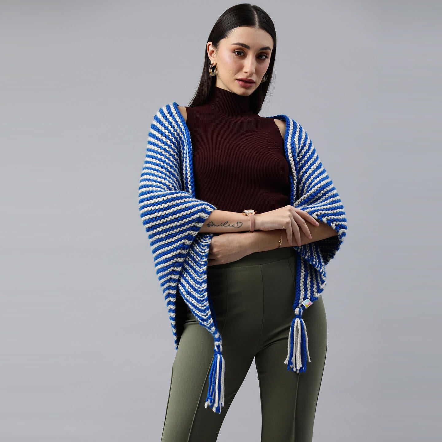 Thick Knitted Shawl Scarf - 3280