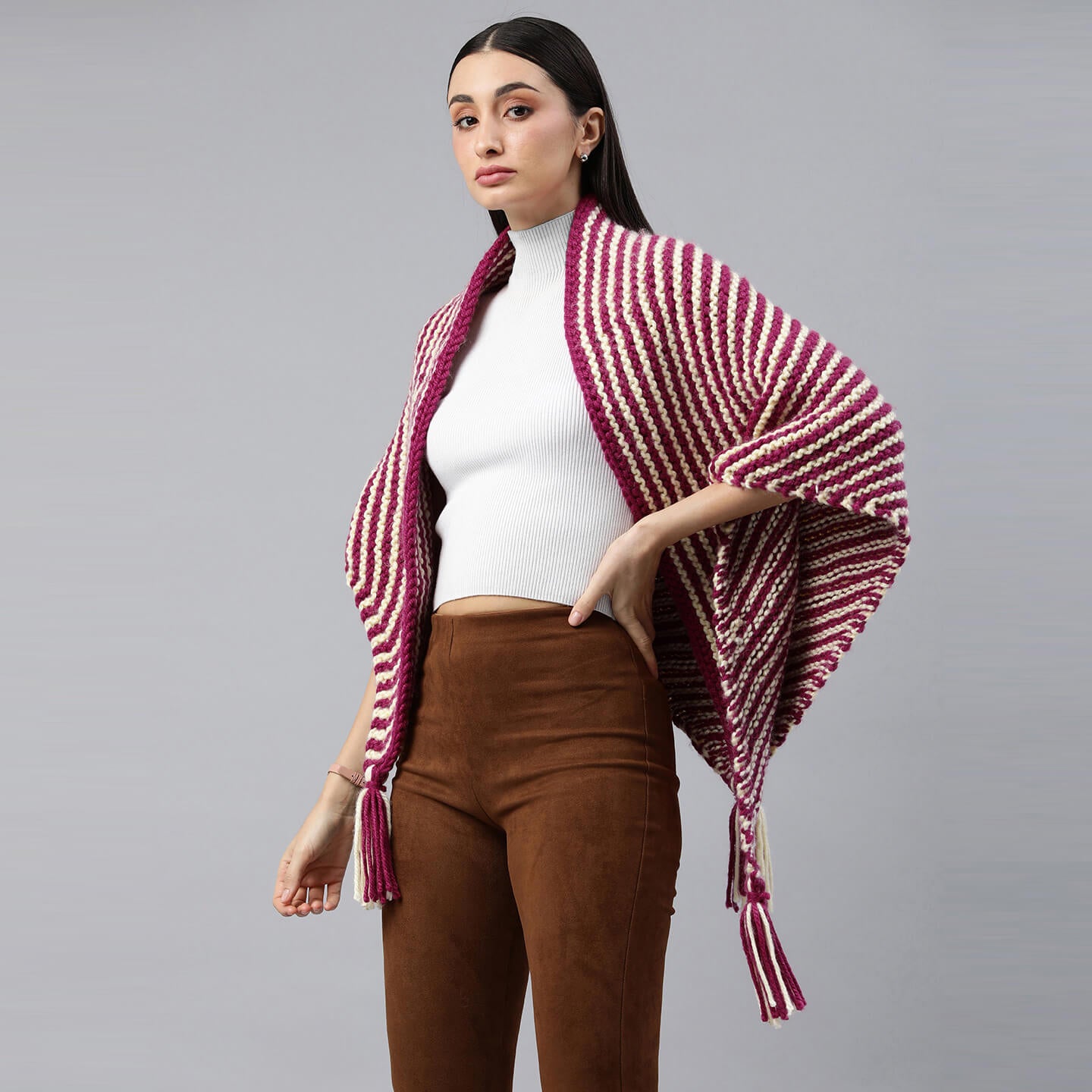 Thick Knitted Shawl Scarf - 3282