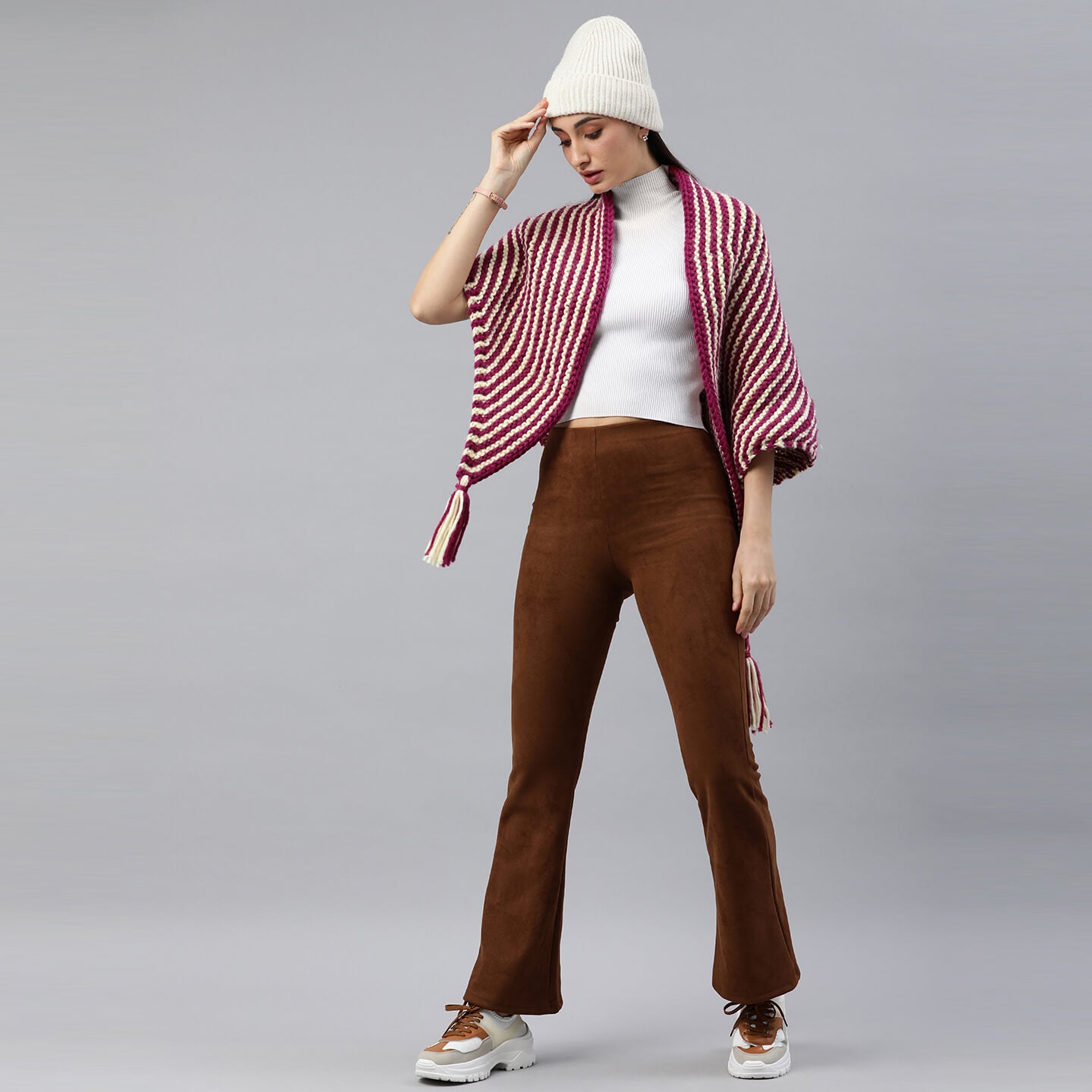 Thick Knitted Shawl Scarf - 3282