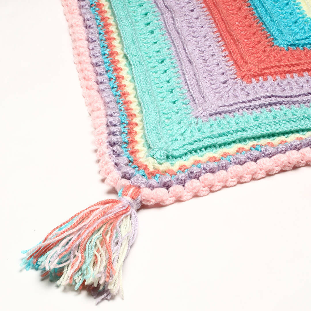Triangular Crochet Shawl - Multicolor 3224