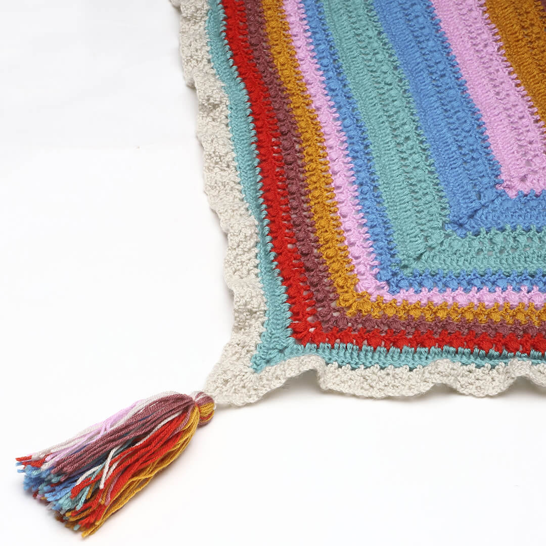 Triangular Crochet Shawl - Multicolor 3227