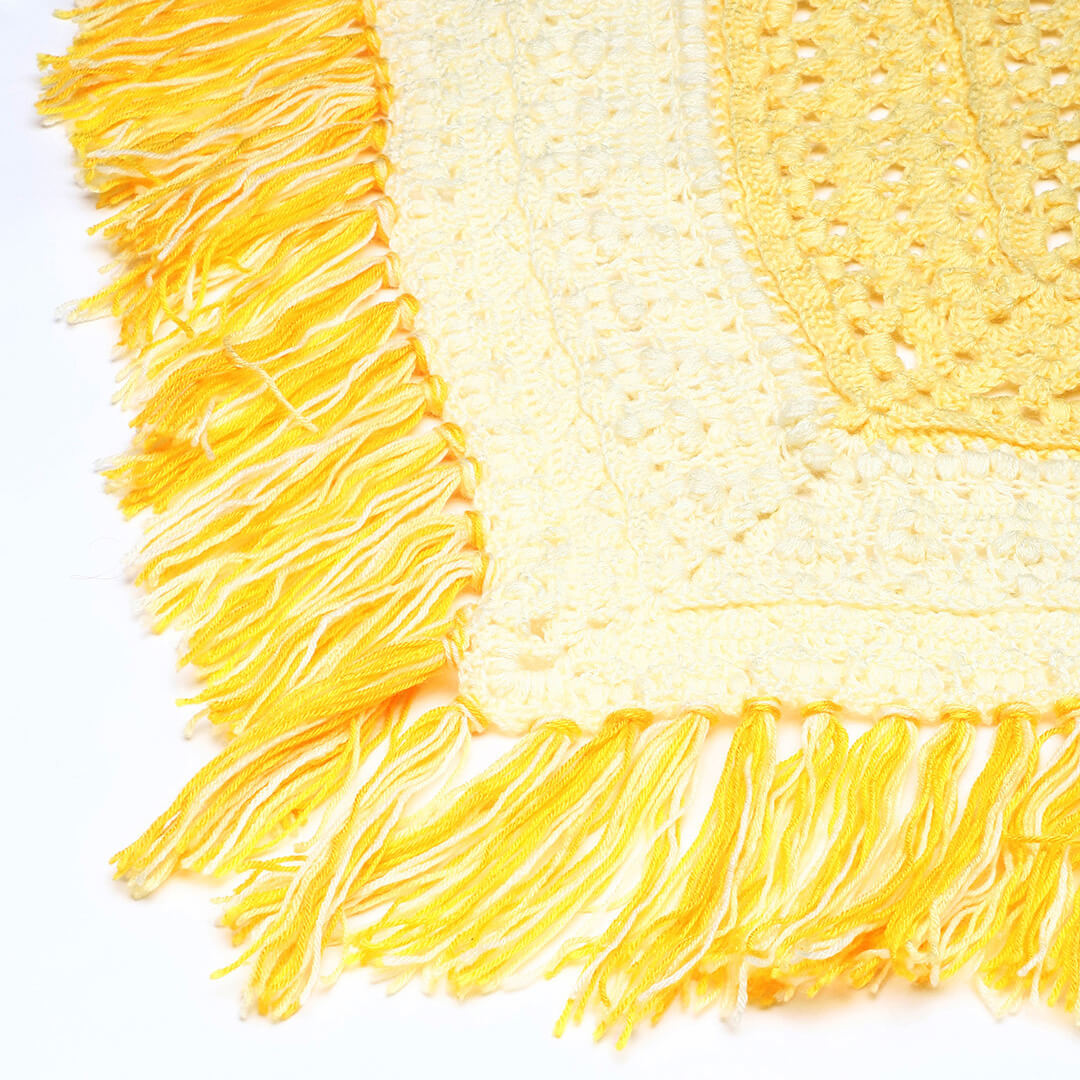 Triangular Crochet Shawl - Yellow 3233
