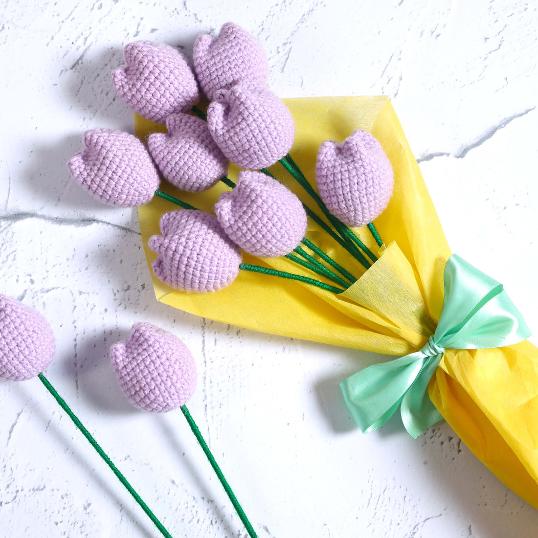 Tulip Treasures - Handcrafted Crochet Flowers - Lavender