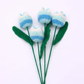 Tulip Treasures - Handcrafted Crochet Flowers - Blue Shaded