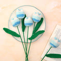 Tulip Treasures - Handcrafted Crochet Flowers - Blue Shaded