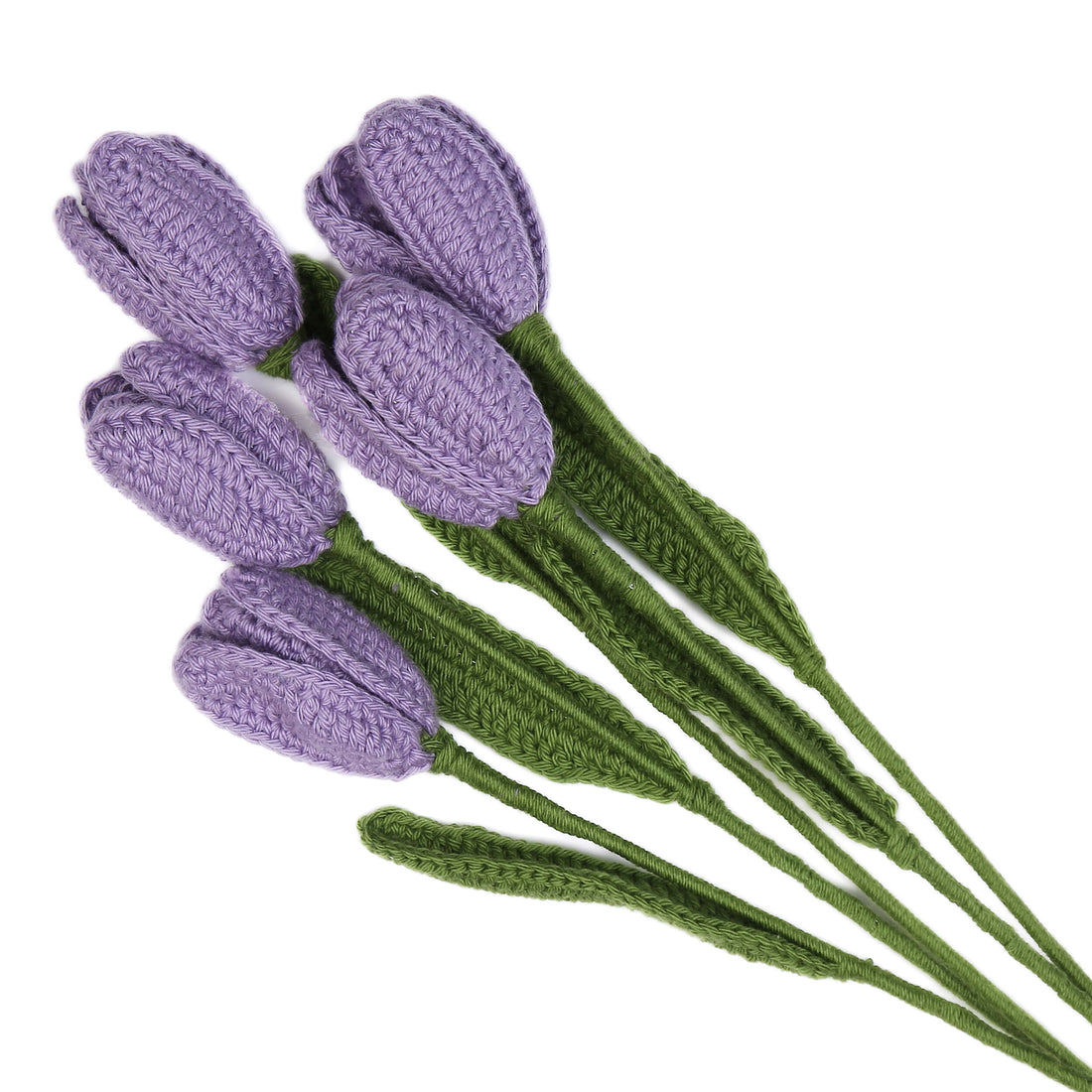 Open Tulip Treasures - Handcrafted Crochet Flowers - Purple