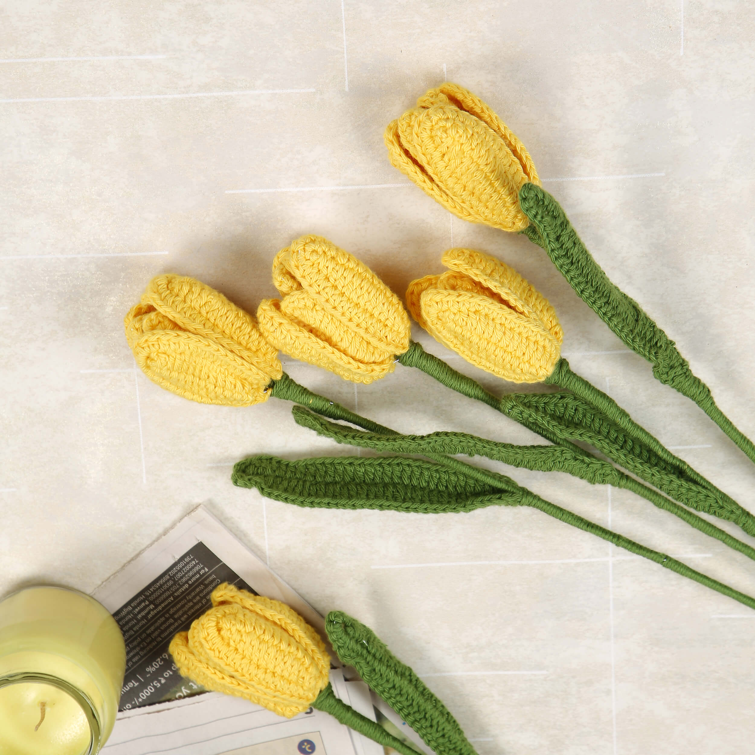 Open Tulips - Handcrafted Crochet Flowers