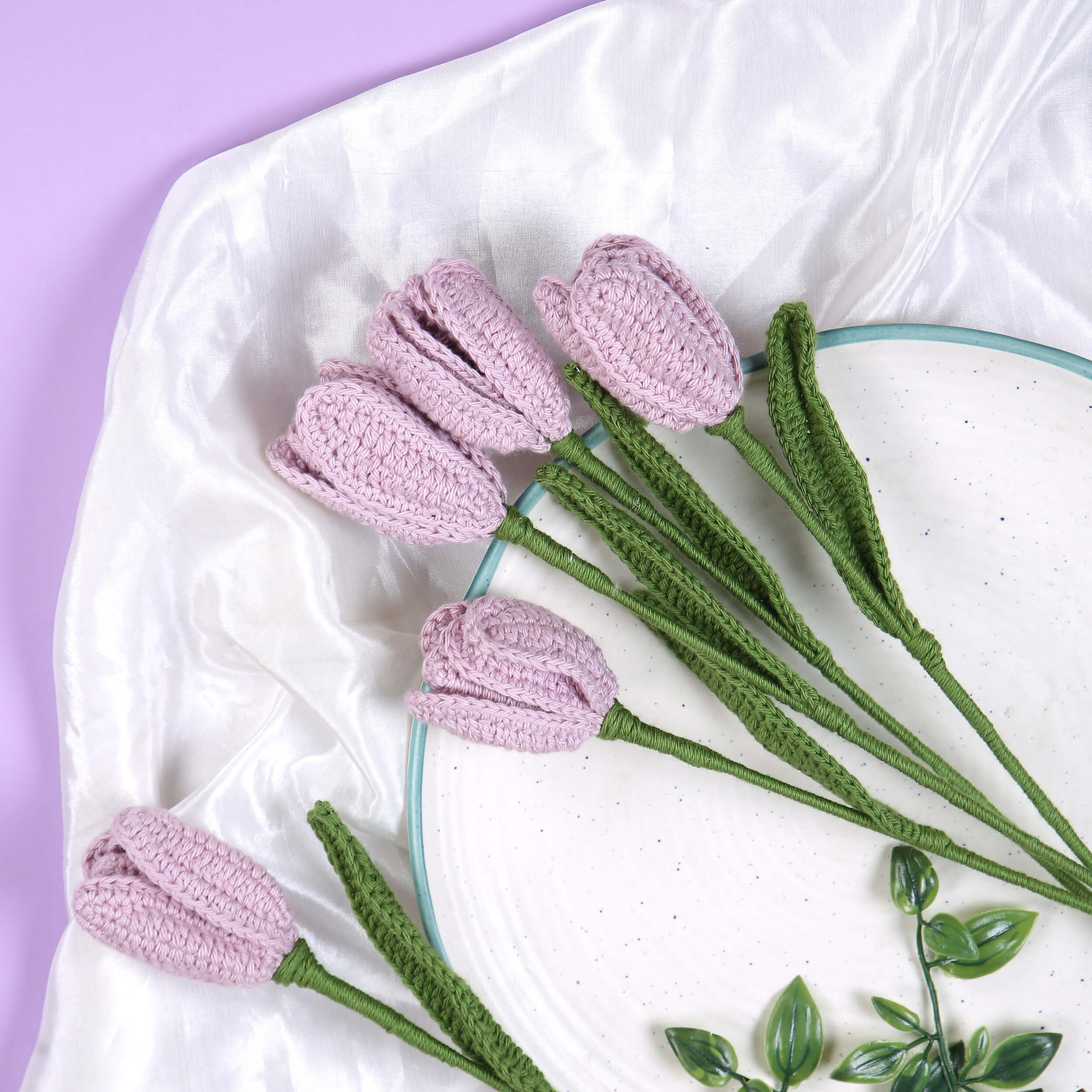 Open Tulips - Handcrafted Crochet Flowers