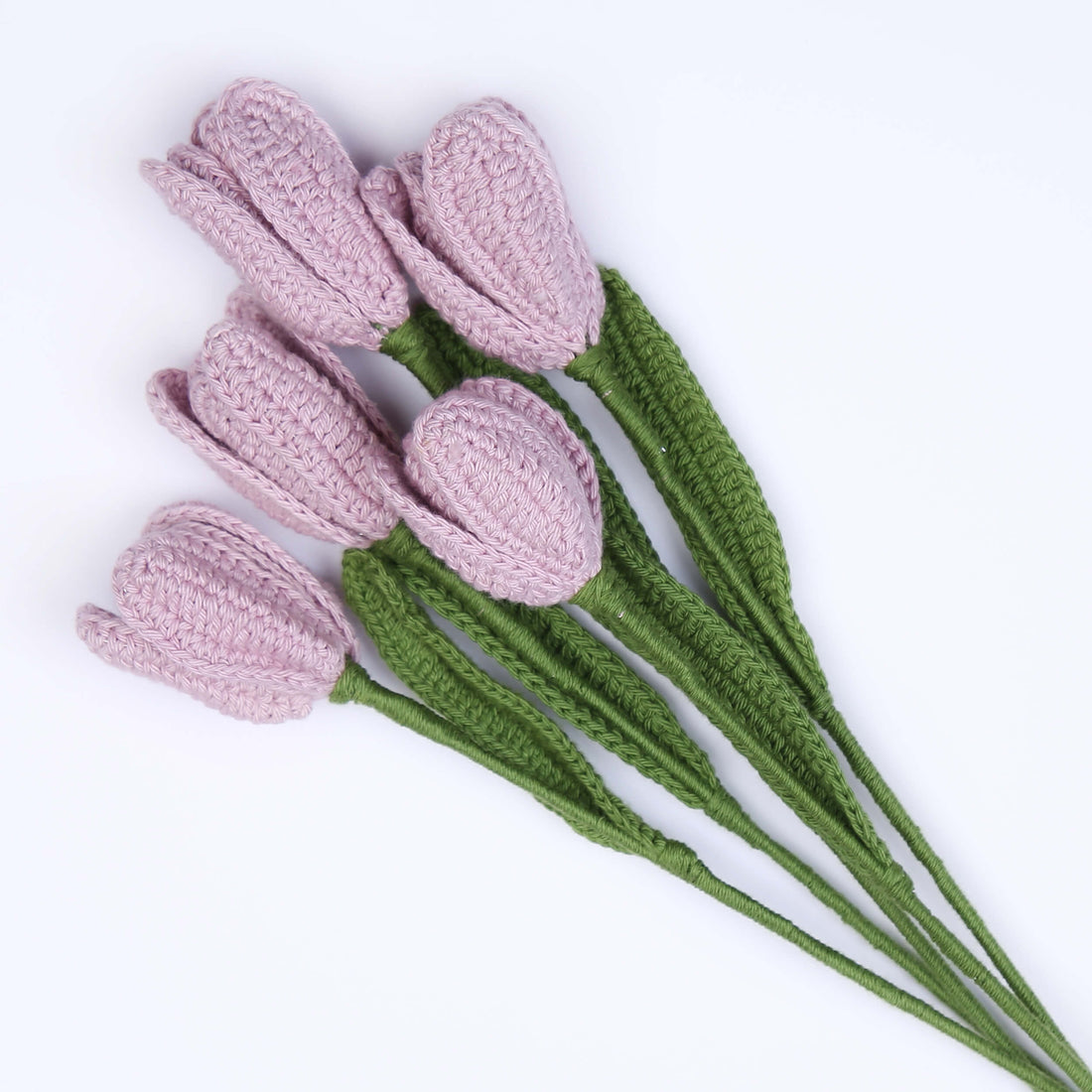 Open Tulip Treasures - Handcrafted Crochet Flowers - Lavender